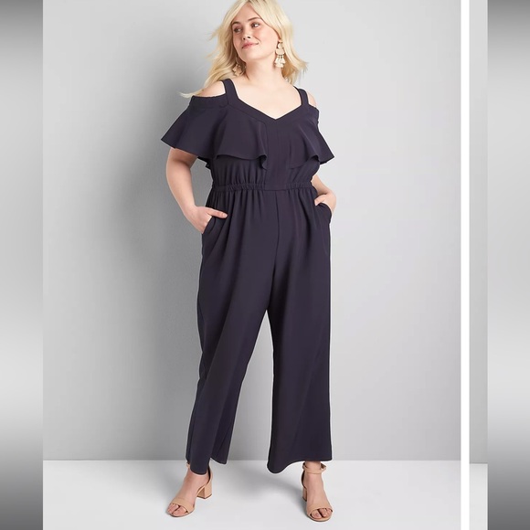 Lane Bryant Lena Off the Shoulder Jumpsuit - Picture 4 of 9